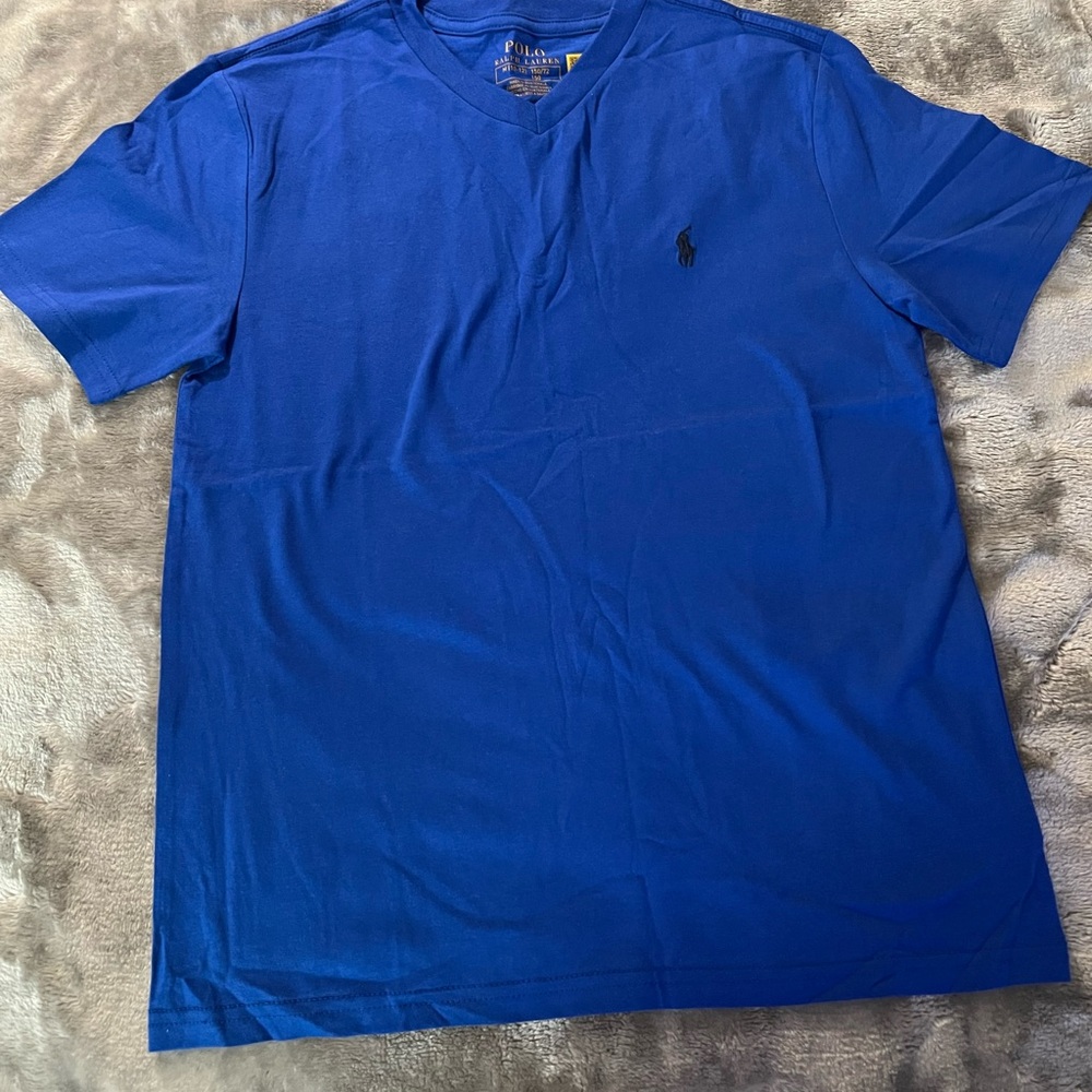 Polo by Ralph Lauren Men's V-Neck T-Shirt in Royal Blue